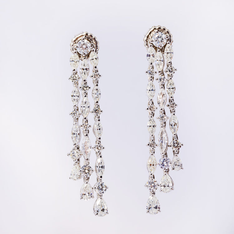 Marquee and Round Chandelier Earring